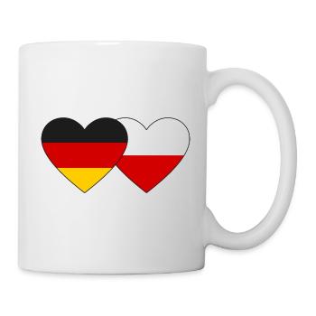 Deutschland Polen Flagge Herz - Tasse - Weiß - Rechts