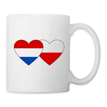 Hollande Pologne Drapeau Coeur - Mug blanc - blanc - Droite