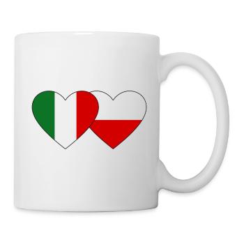 Italie Pologne Drapeau Coeur - Mug blanc - blanc - Droite
