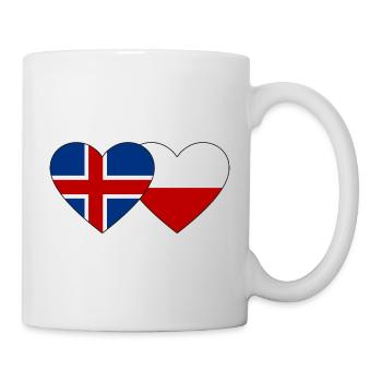 Islande Pologne Drapeau Coeur - Mug blanc - blanc - Droite