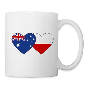 Australien Polen Flagge Herz - Tasse - Weiß - Rechts