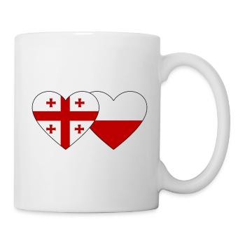 Géorgie Pologne Drapeau Coeur - Mug blanc - blanc - Droite