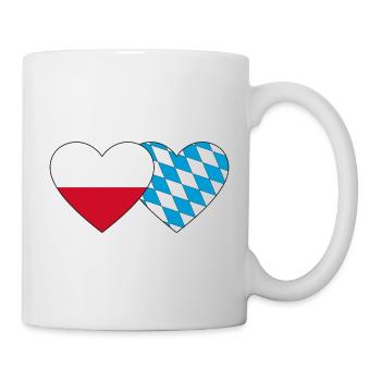 Poland Bavaria Flag Heart - Mug - white - Right