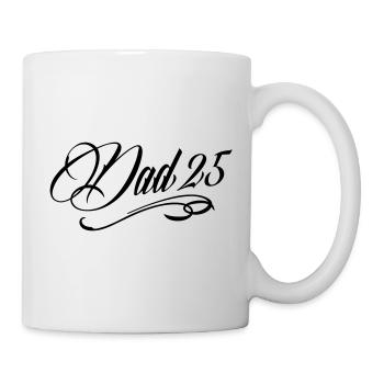Dad 25 Vater Baby Papa 2025 - Tasse - Weiß - Rechts
