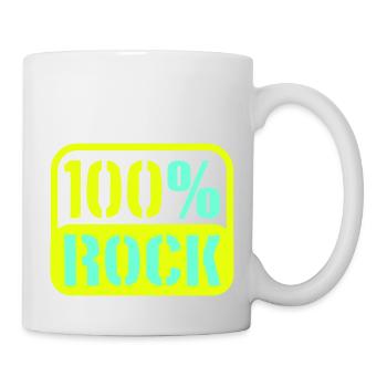 100 % Prozent Rock Heavy Metal Musik Text Logo Fun - Tasse - Weiß - Rechts