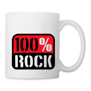 100 % Prozent Rock Heavy Metal Musik Text Logo Fun - Tasse - Weiß - Rechts