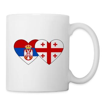 Serbia Georgia Flag Heart - Mug - white - Right