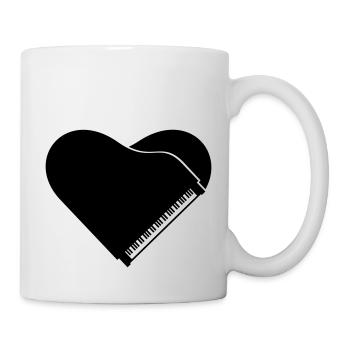 I Love Klavier Piano Herz Musik Instrument Liebe - Tasse - Weiß - Rechts
