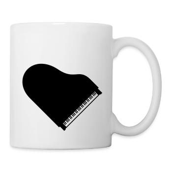 I Love Klavier Piano Herz Musik Instrument Liebe - Tasse - Weiß - Rechts