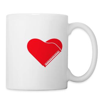 I Love Klavier Piano Herz Musik Instrument Liebe - Tasse - Weiß - Rechts