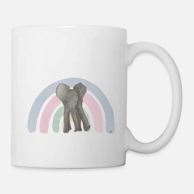 Dancing elephant baby - Tasse - Weiß