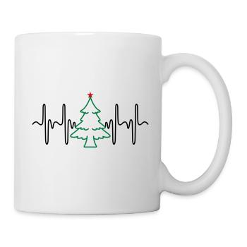 Heartbeat Christmas Tree (colors changeable) - Mug - white - Right