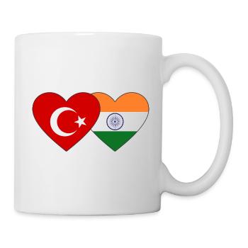Türkei Indien Flagge Herz - Tasse - Weiß - Rechts