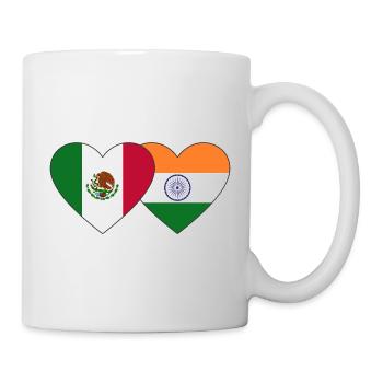 Mexiko Indien Flagge Herz - Tasse - Weiß - Rechts