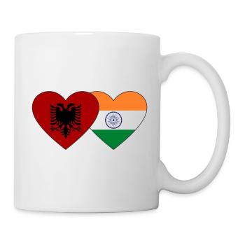 Albanien Indien Flagge Herz - Tasse - Weiß - Rechts