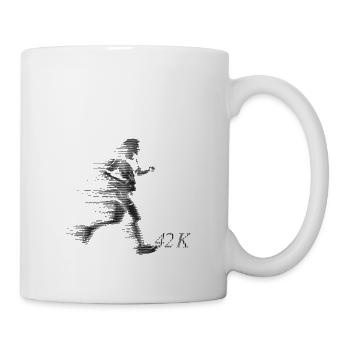 Fast Female Marathon Runner 42K Speedy Marathon - Mug - white - Right