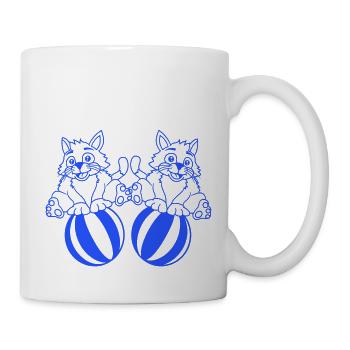 2 chats jouant au ballon Support de ballon de plage Fun Circus - Mug blanc - blanc - Droite