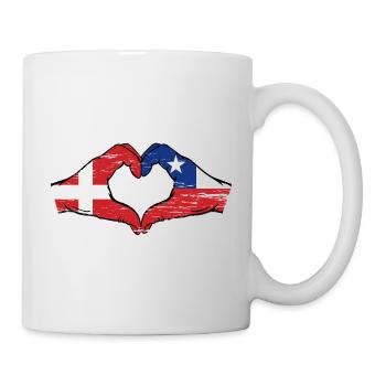 Denmark Chile Flag Hands Heart Shape Used - Mug - white - Right