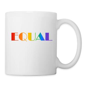 GLEICHER REGENBOGENTEXT - Tasse - Weiß - Rechts