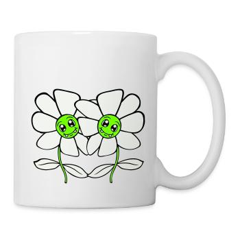 Deux jolies belles fleurs amies - Mug blanc - blanc - Droite