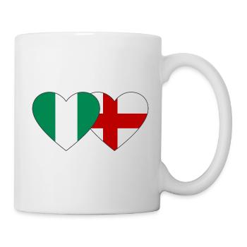 Nigeria Angleterre Drapeau Coeur - Mug blanc - blanc - Droite