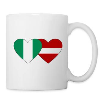 Nigeria Lettonie Drapeau Coeur - Mug blanc - blanc - Droite