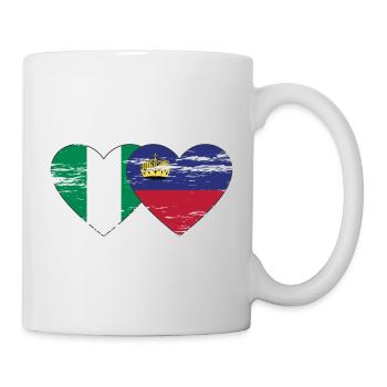 Nigeria Liechtenstein Flagge Herz used - Tasse - Weiß - Rechts