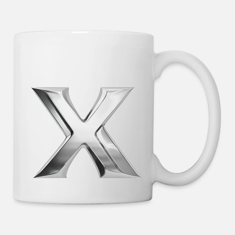 Chrome ,, X " Métallisé - Mug blanc - blanc