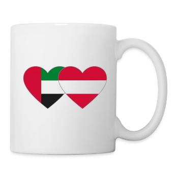 Vereinigte Arabische Emirate Österreich Herz - Tasse - Weiß - Rechts