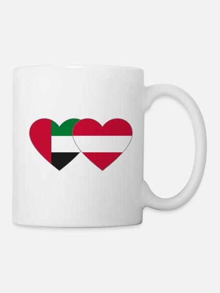 Vereinigte Arabische Emirate Österreich Herz - Tasse - Weiß