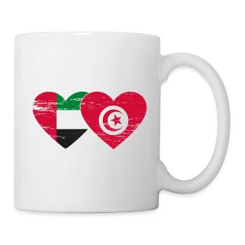 Émirats Arabes Unis Tunisie Cœur - Mug blanc - blanc - Droite