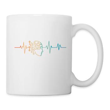 Heartbeat Retro Künstliche Intelligenz - Tasse - Weiß - Rechts