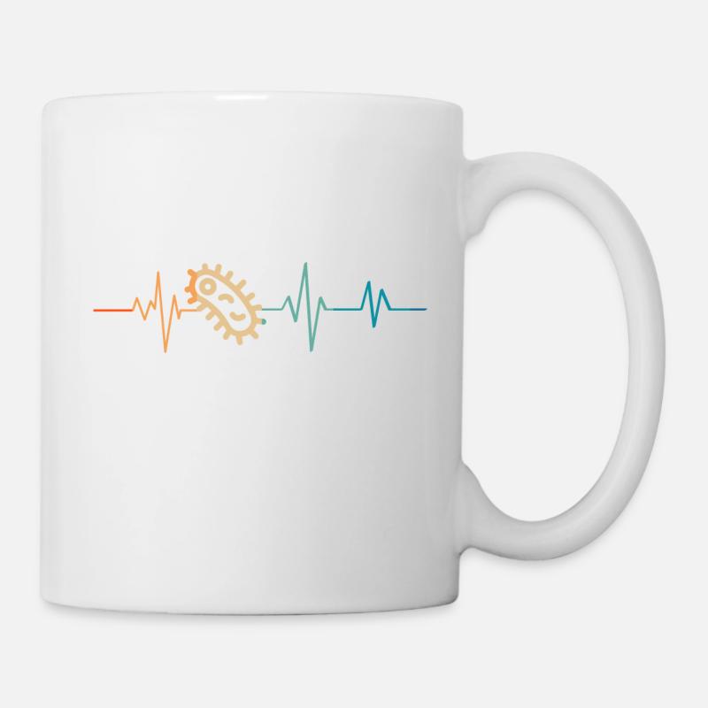 Battement de coeur rétro bactérie - Mug blanc - blanc