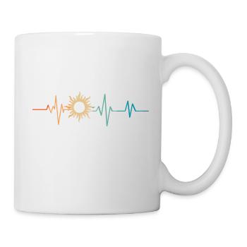 Battement de coeur rétro soleil - Mug blanc - blanc - Droite