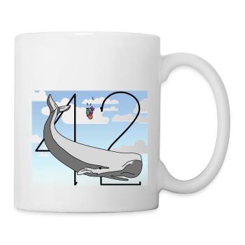 H2G2 Fan Art. Sperm whale and petunia falling. 42 - Mug - white - Right