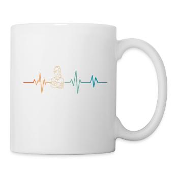 Retro Heartbeat Midwife - Mug - white - Right