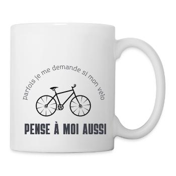 Sometimes I wonder if my bike gift t-shirt - Mug - white - Right