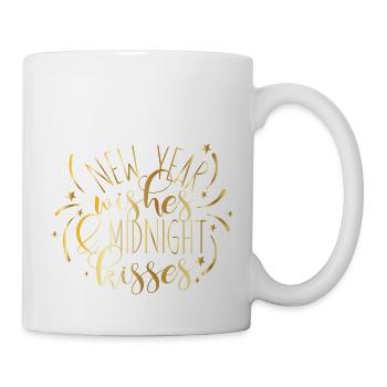 New Year Wishes and Midnight Kisses – New Year's Eve - Mug - white - Right