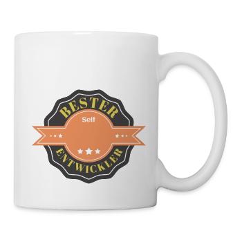 Bester Entwickler seit personalisierte Geschenke - Tasse - Weiß - Rechts