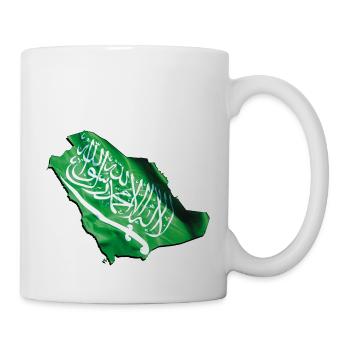 Saudi Arabia Flag in Saudi Arabia Map - Mug - white - Right
