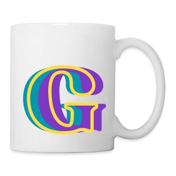 Mehrfarbiger Buchstabe g – originelle Geschenkidee - Tasse - Weiß - Rechts