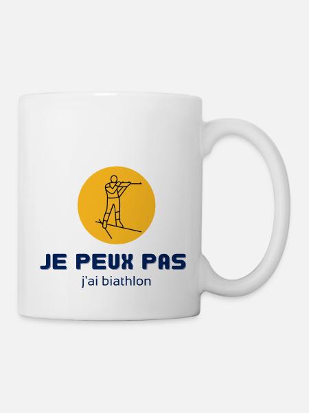 je peux pas j'ai biathlon - Mug blanc - blanc