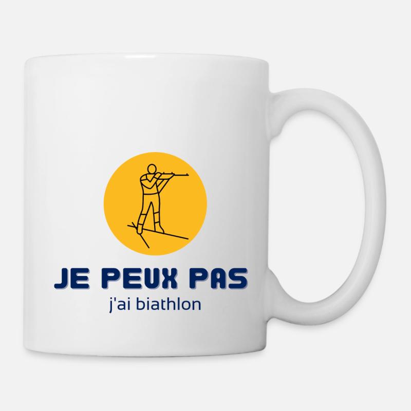 je peux pas j'ai biathlon - Mug blanc - blanc