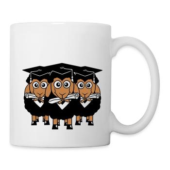 3 Schafe Zeugnis College Abi Drei Schüler Team - Tasse - Weiß - Rechts