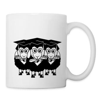 3 Schafe Zeugnis College Abi Drei Schüler Team - Tasse - Weiß - Rechts