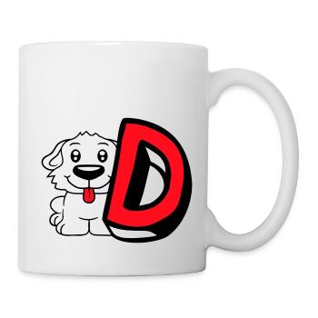 Chien D Lettre Chien Assis Petit Chien Mignon - Mug blanc - blanc - Droite