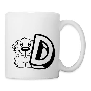 Chien D Lettre Chien Assis Petit Chien Mignon - Mug blanc - blanc - Droite