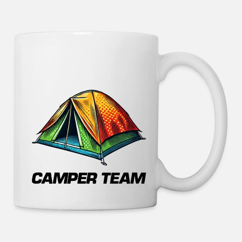 zelt camper - Tasse - Weiß