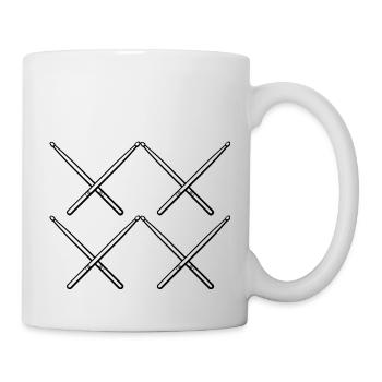 Baguettes de batteur - Mug blanc - blanc - Droite
