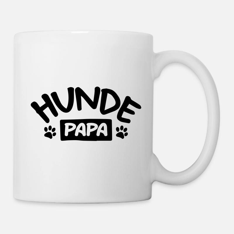Hundepapa mit Pfoten - Tasse - Weiß